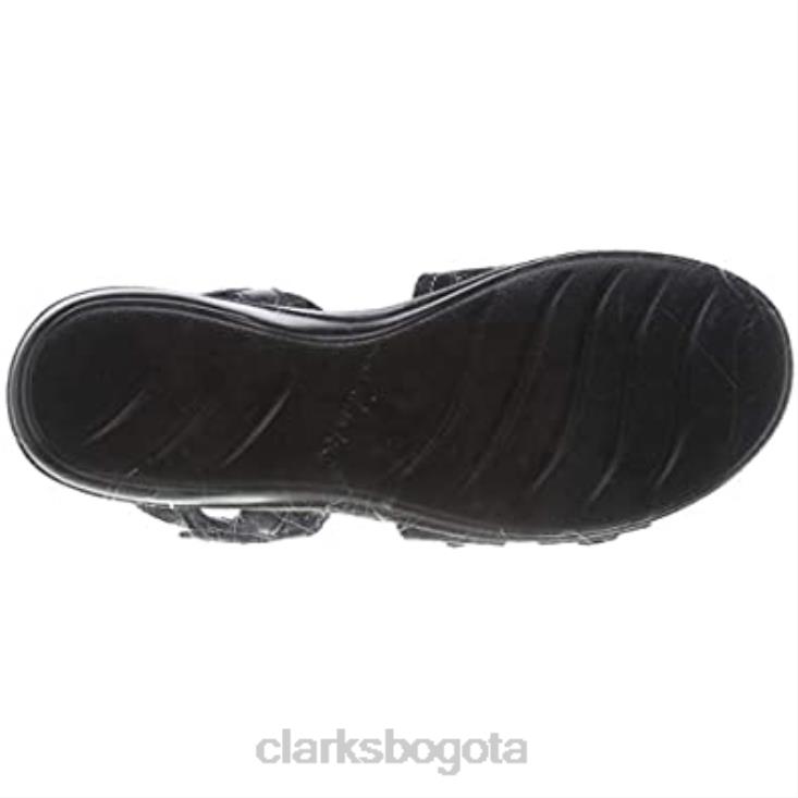 Clarks 0DX8L1208 Sandalia Clarks Alexis Shine para mujer negra mujer negro