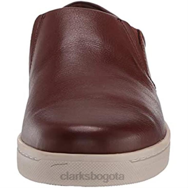 Clarks 0DX8L1210 Zapatilla Clarks Kitna Free para hombre de piel mahoga ny hombres cuero caoba