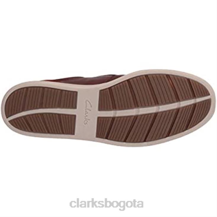 Clarks 0DX8L1210 Zapatilla Clarks Kitna Free para hombre de piel mahoga ny hombres cuero caoba