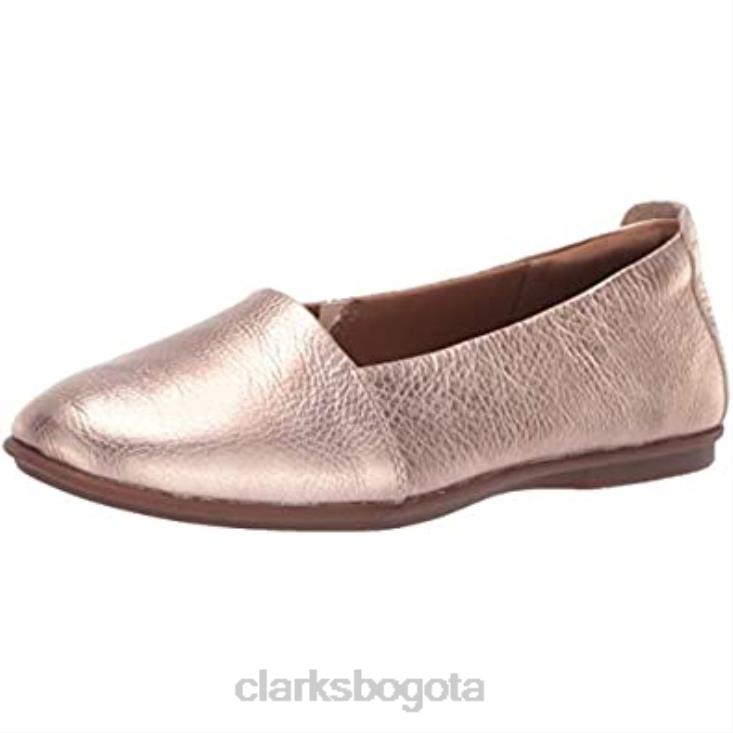 Clarks 0DX8L1212 bailarinas un coral step de mujer en piel color oro rosa clarks mujer cuero de oro rosa