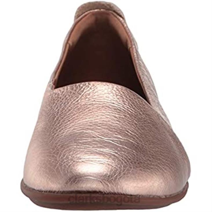 Clarks 0DX8L1212 bailarinas un coral step de mujer en piel color oro rosa clarks mujer cuero de oro rosa