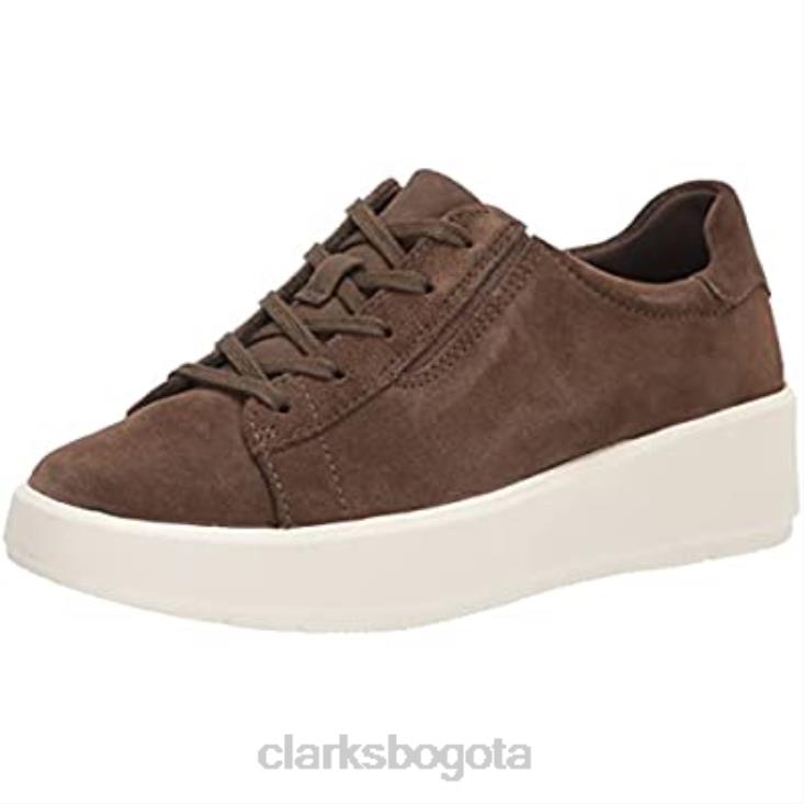Clarks 0DX8L1216 Zapatilla clarks layton lace de ante color oliva oscuro para mujer mujer ante oliva oscuro