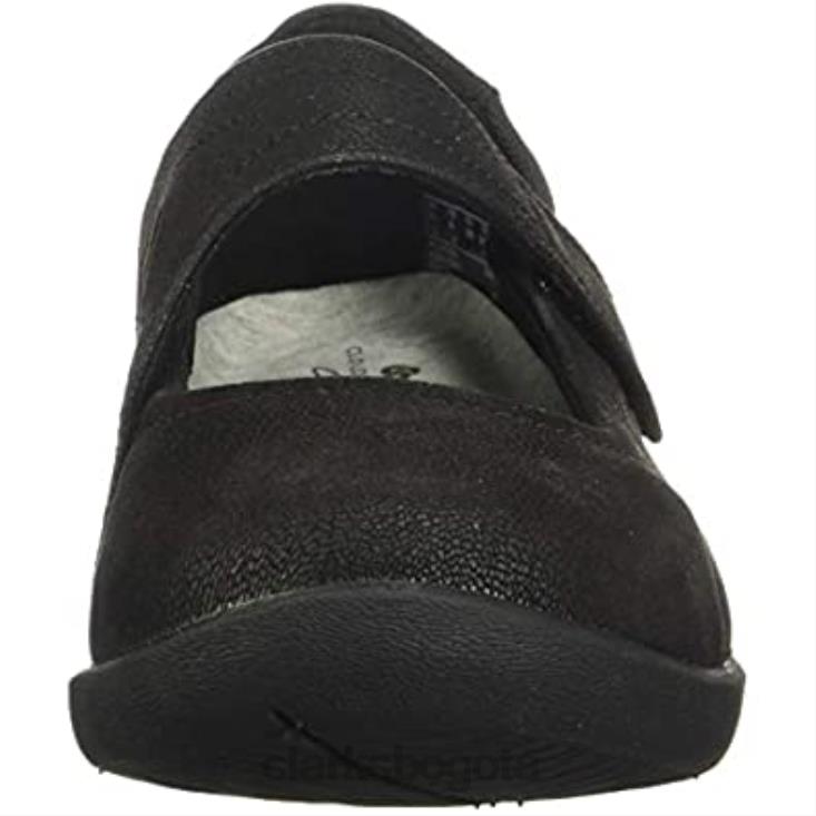 Clarks 0DX8L1218 Merceditas Clarks Sillian Bella para mujer color negro plano mujer negro