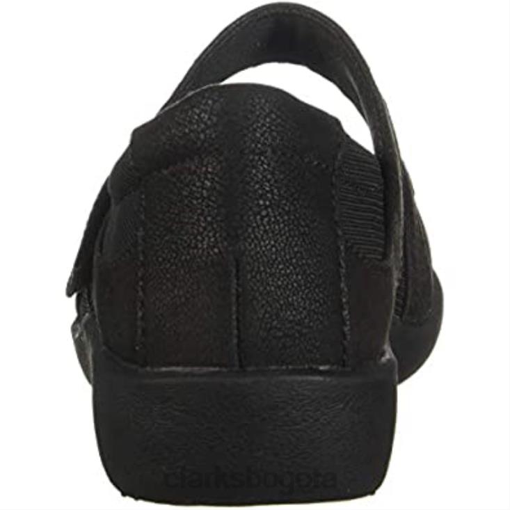 Clarks 0DX8L1218 Merceditas Clarks Sillian Bella para mujer color negro plano mujer negro