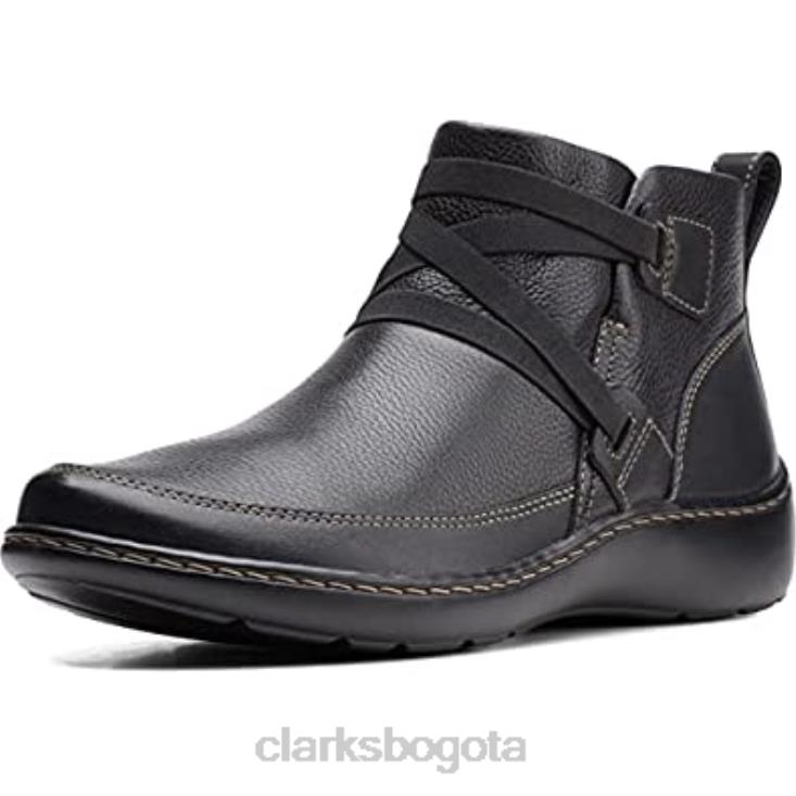Clarks 0DX8L1219 Bota Clarks Mujer Cora Blossom de piel negra mujer cuero negro