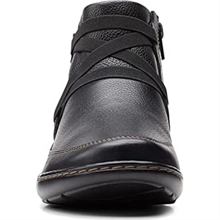 Clarks 0DX8L1219 Bota Clarks Mujer Cora Blossom de piel negra mujer cuero negro