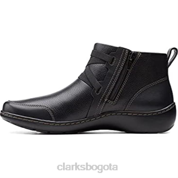 Clarks 0DX8L1219 Bota Clarks Mujer Cora Blossom de piel negra mujer cuero negro