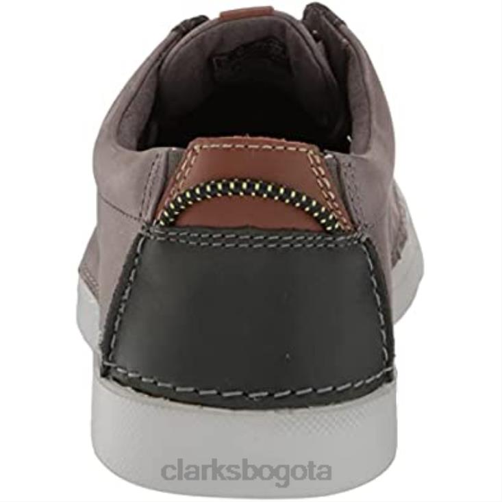 Clarks 0DX8L1220 Zapatilla baja gereld de hombre de piel gris clarks hombres cuero gris