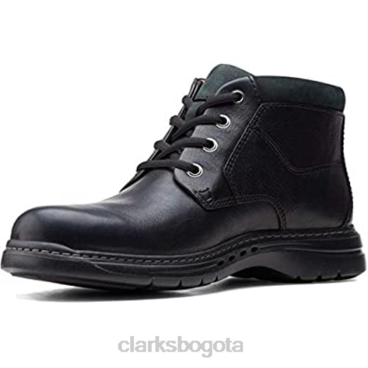 Clarks 0DX8L1224 botas clarks un brawley up de cuero negro para hombre hombres cuero negro caído