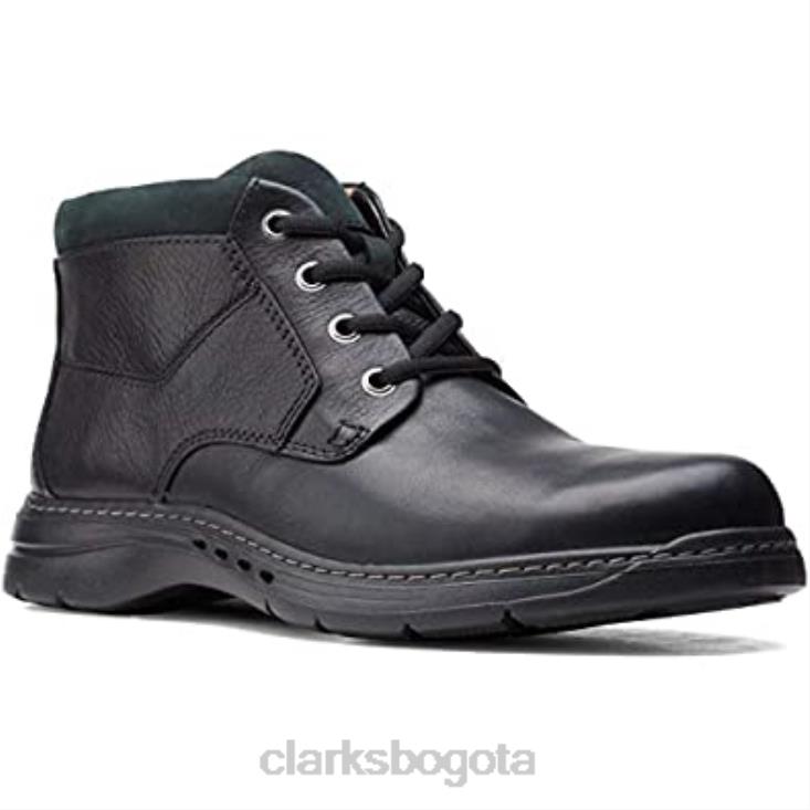 Clarks 0DX8L1224 botas clarks un brawley up de cuero negro para hombre hombres cuero negro caído