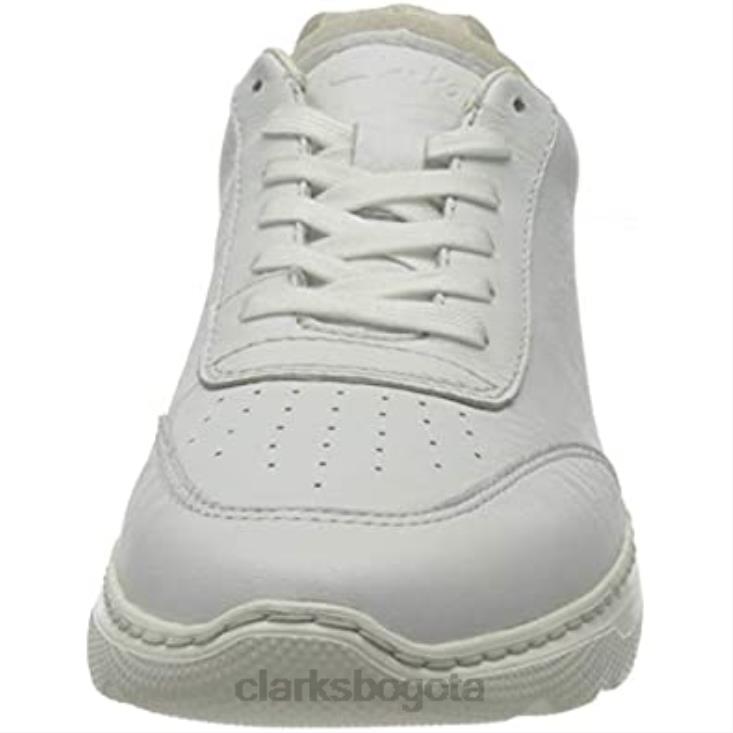 Clarks 0DX8L1235 Zapatilla clarks sprint litelace de piel combinada blanca para hombre hombres cuero combinado blanco