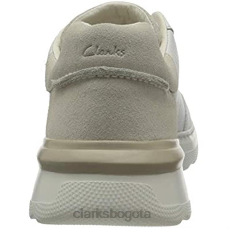 Clarks 0DX8L1235 Zapatilla clarks sprint litelace de piel combinada blanca para hombre hombres cuero combinado blanco