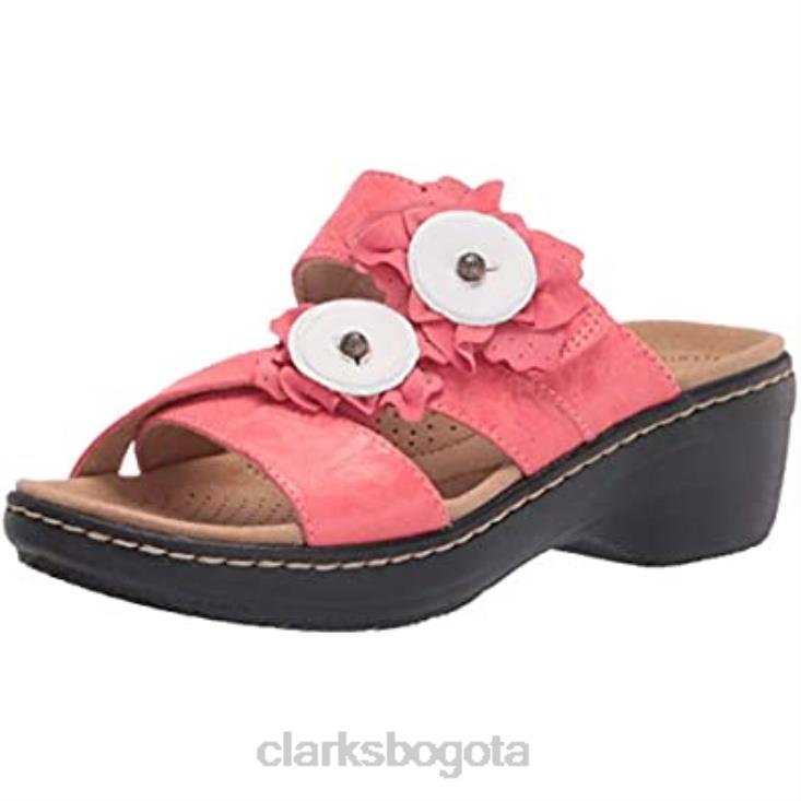 Clarks 0DX8L1236 rosa textil piel combi mujer merliah violeta sandalia clarks mujer combi cuero textil rosa