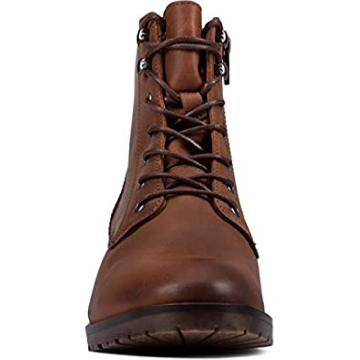 Clarks 0DX8L1237 botas de encaje mila de mujer clarks cuero tostado oscuro mujer cuero bronceado oscuro