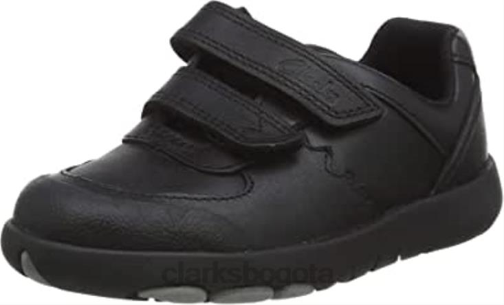 Clarks 0DX8L1246 zapato de vestir uniforme rex pace t para niña clarks negros niños negro