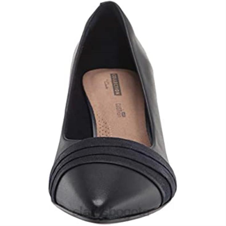 Clarks 0DX8L1262 zapatos de tacón linvale madie para mujer clarks de cuero azul marino mujer cuero azul marino