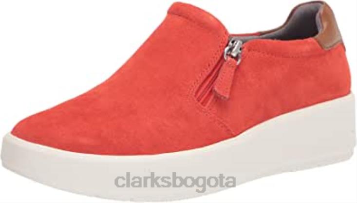 Clarks 0DX8L1266 Zapatilla Clarks Layton Step de mujer ante naranja brillante mujer gamuza naranja brillante