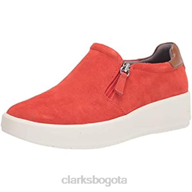 Clarks 0DX8L1266 Zapatilla Clarks Layton Step de mujer ante naranja brillante mujer gamuza naranja brillante