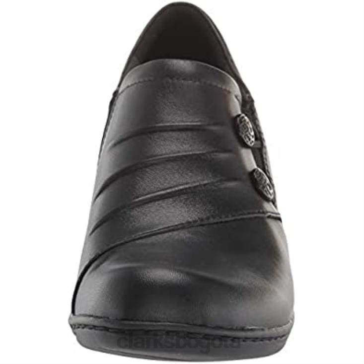 Clarks 0DX8L1270 mocasines channing haley para mujer de cuero negro clarks mujer cuero negro