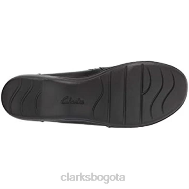 Clarks 0DX8L1270 mocasines channing haley para mujer de cuero negro clarks mujer cuero negro