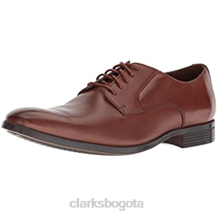 Clarks 0DX8L1271 conwell plaoxford clarks cuero canela para hombre hombres cuero marrón