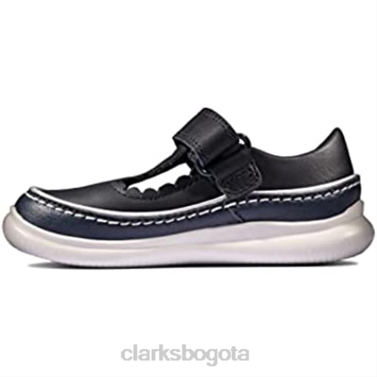 Clarks 0DX8L1275 zapatos de cuero clarks crest sky niño azul marino niños