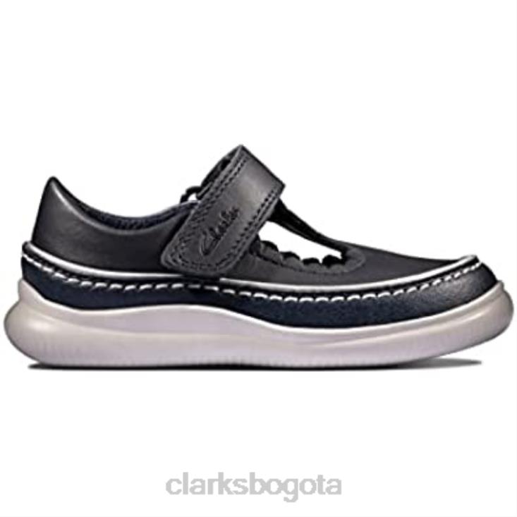 Clarks 0DX8L1275 zapatos de cuero clarks crest sky niño azul marino niños