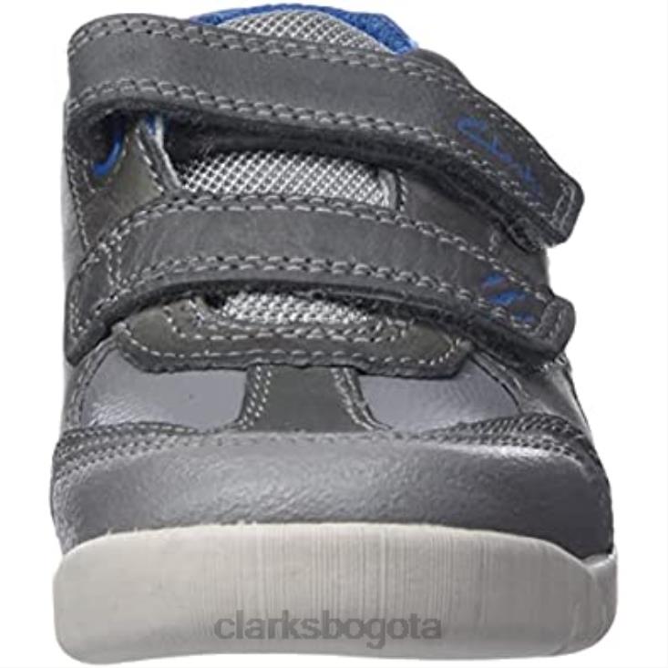 Clarks 0DX8L1278 Zapatilla Rex Play K para niño gris azul clarks niños gris azul