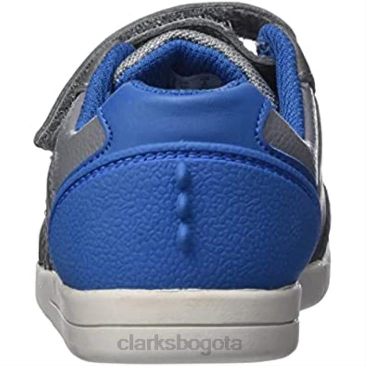 Clarks 0DX8L1278 Zapatilla Rex Play K para niño gris azul clarks niños gris azul
