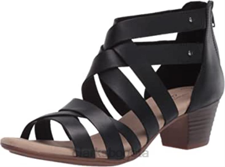 Clarks 0DX8L1285 sandalia tacon valarie dream mujer clarks cuero negro mujer cuero negro