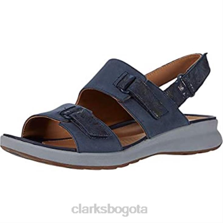 Clarks 0DX8L1288 Sandalia con tirantes clarks combi un adorn azul marino para mujer mujer combinado azul marino