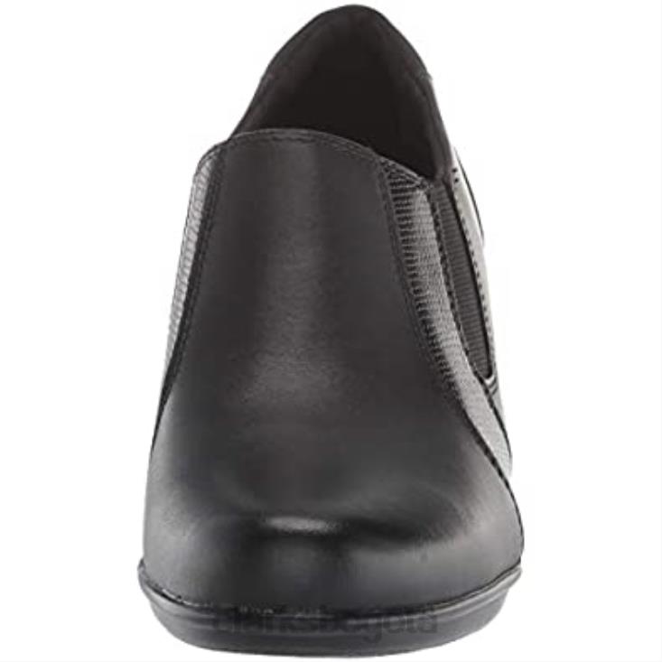 Clarks 0DX8L1290 Mocasín clarks emslie chelsea mujer negro piel sintética lagarto mujer lagarto sintético de cuero negro