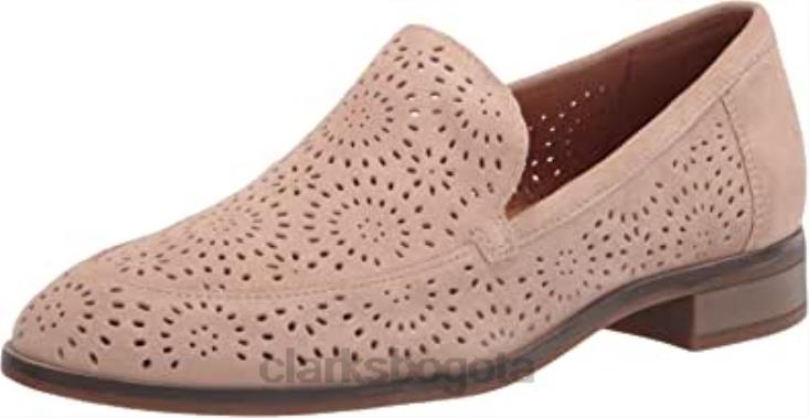 Clarks 0DX8L1291 Mocasines Clarks Trish Rose de ante color arena para mujer mujer gamuza arena