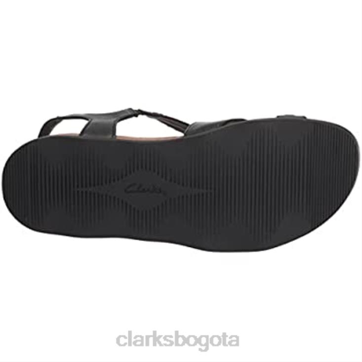 Clarks 0DX8L1292 Sandalia plana brynn ave mujer piel negra clarks mujer cuero negro