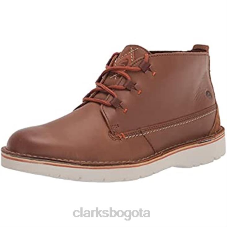 Clarks 0DX8L1294 botas chukka mid eastford para hombre de cuero tostado oscuro clarks hombres cuero bronceado oscuro
