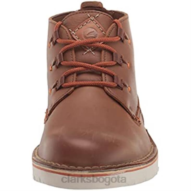 Clarks 0DX8L1294 botas chukka mid eastford para hombre de cuero tostado oscuro clarks hombres cuero bronceado oscuro