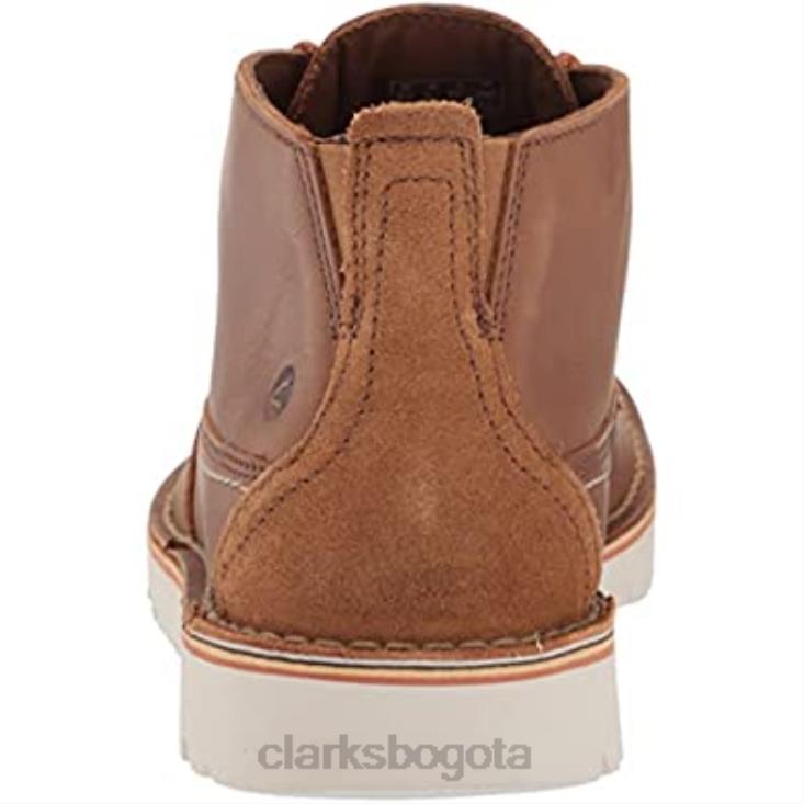 Clarks 0DX8L1294 botas chukka mid eastford para hombre de cuero tostado oscuro clarks hombres cuero bronceado oscuro