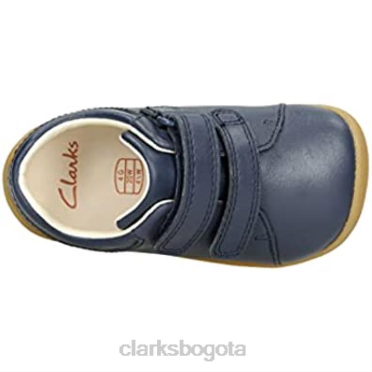 Clarks 0DX8L1299 Zapatilla clarks roamer craft t de piel azul marino para niño niños cuero azul marino