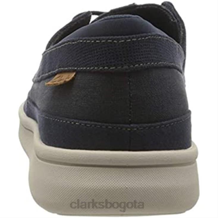 Clarks 0DX8L1300 Zapatilla Cantal Step de lona azul marino para hombre clarks hombres lona azul marino