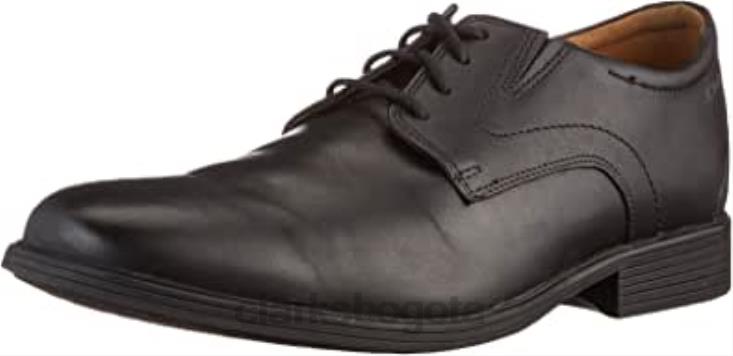 Clarks 0DX8L1302 clarks whiddon derby de cuero negro para hombre hombres cuero negro