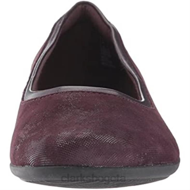 Clarks 0DX8L1318 Clarks Gracelmara plana berenjena para mujer mujer berenjena