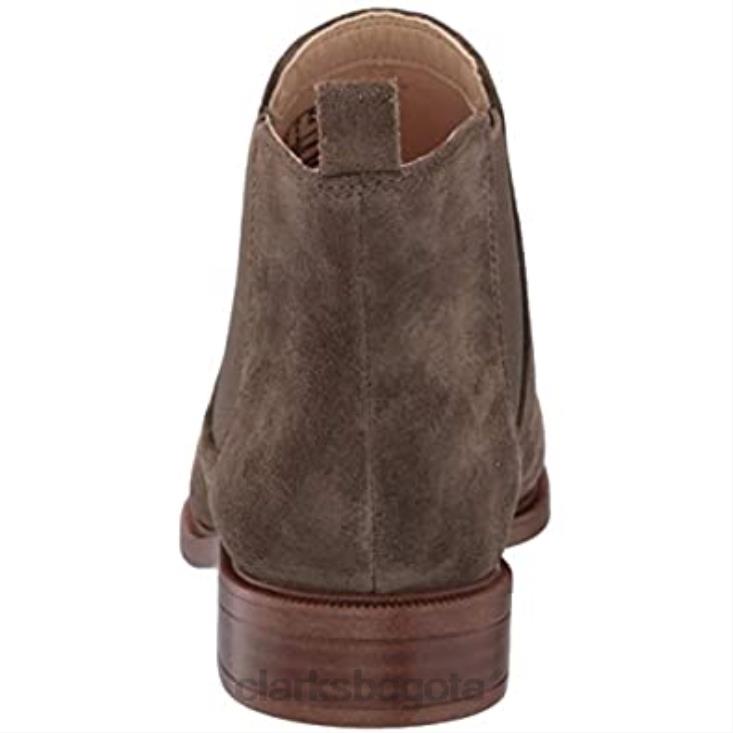 Clarks 0DX8L1320 Bota Chelsea Clarks Taylor Shine de ante color oliva oscuro para mujer mujer ante oliva oscuro