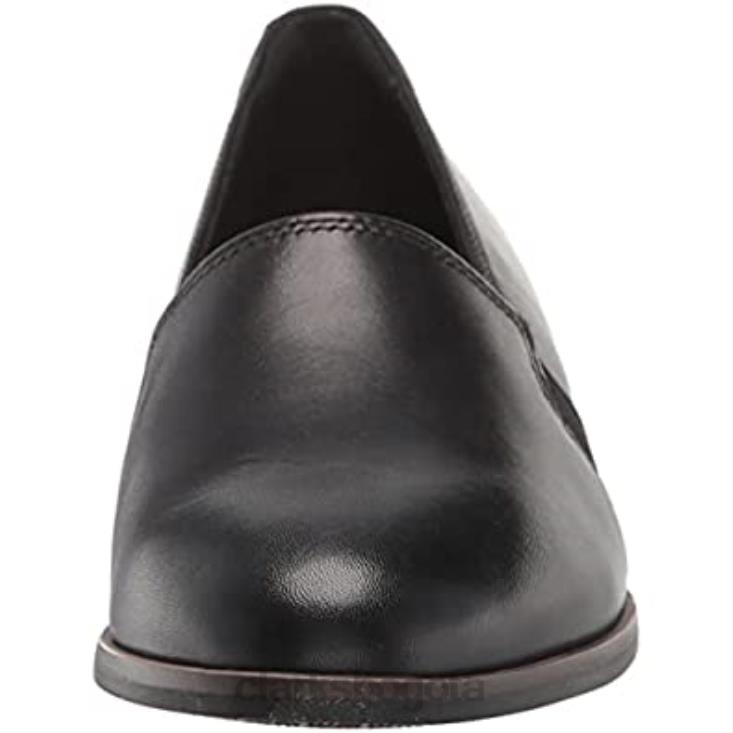 Clarks 0DX8L1322 Mocasines Clarks Trish Diva de mujer de piel negra mujer cuero negro