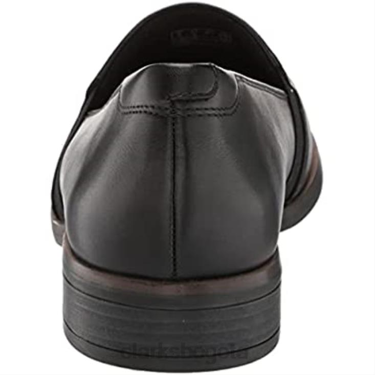 Clarks 0DX8L1322 Mocasines Clarks Trish Diva de mujer de piel negra mujer cuero negro