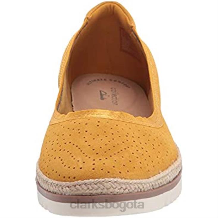 Clarks 0DX8L1323 mocasines planos clarks serena kellyn de gamuza baja yel para mujer mujer gamuza amarilla