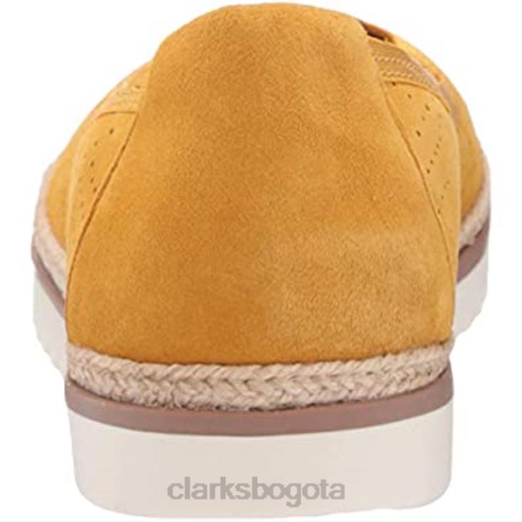 Clarks 0DX8L1323 mocasines planos clarks serena kellyn de gamuza baja yel para mujer mujer gamuza amarilla