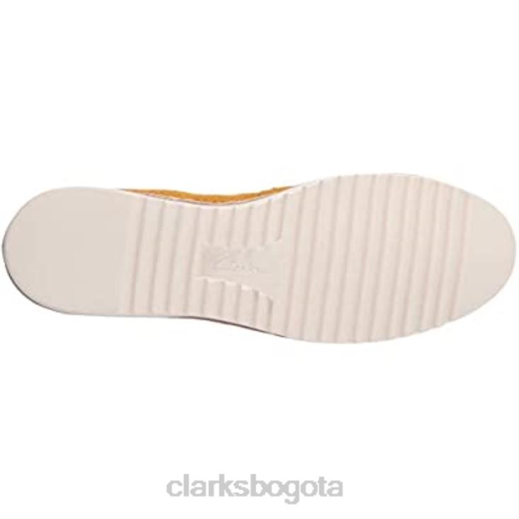 Clarks 0DX8L1323 mocasines planos clarks serena kellyn de gamuza baja yel para mujer mujer gamuza amarilla