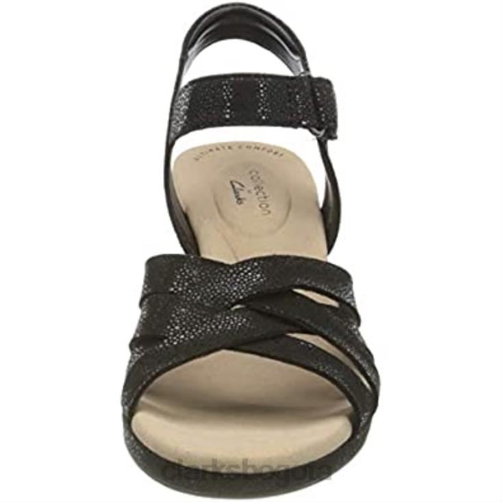 Clarks 0DX8L1325 sandalias de tacón lafley leah para mujer clarks negro mujer negro
