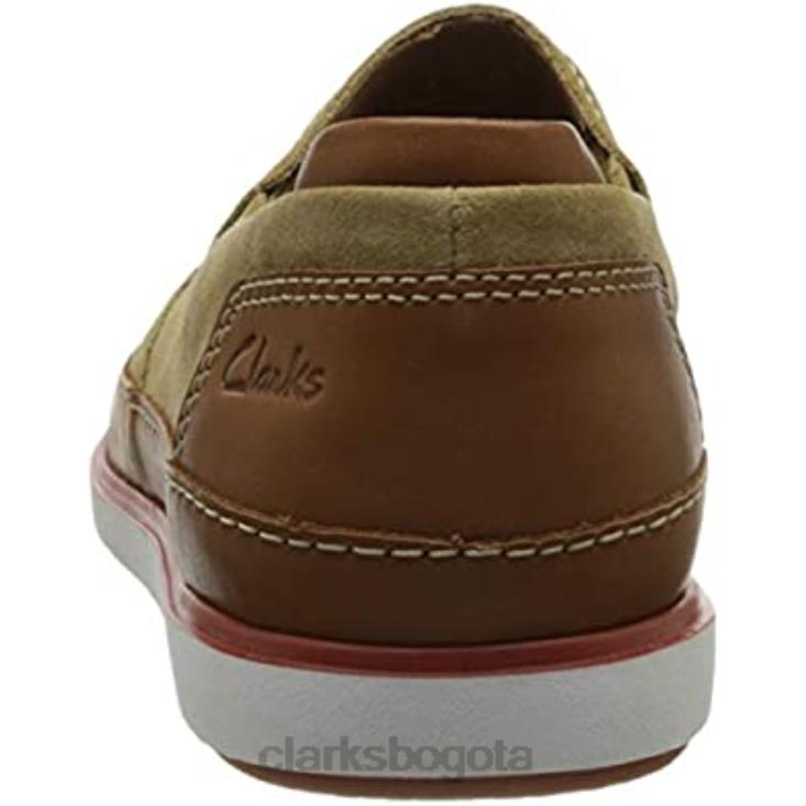 Clarks 0DX8L1328 Mocasines combinados Clarks Bratton de piel de ante color arena oscuro para hombre0 hombres combi piel ante color arena oscuro