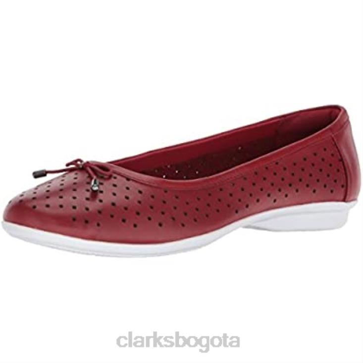 Clarks 0DX8L1331 Bailarina de mujer clarks Gracellea de piel roja mujer cuero rojo